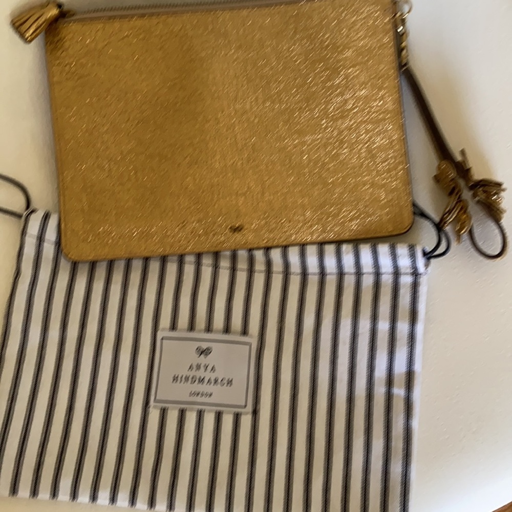 Anya hindmarch glitter gold zipper clutch - Picture 8 of 10